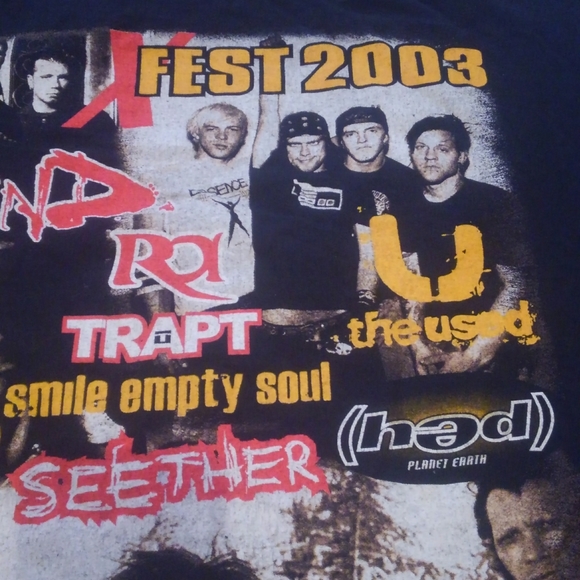 Vtg 🔥 Staind 🎵 🎸 COLD 🕷️ Concert Tour Band Shirt Large 🎶 The Used XFest 🎸 - Picture 8 of 8